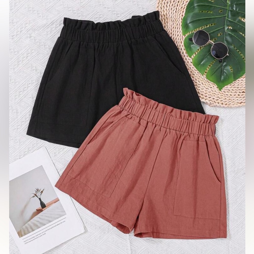 NWOT SHEIN 2 Piece Stylish Black and Tan Women's Shorts